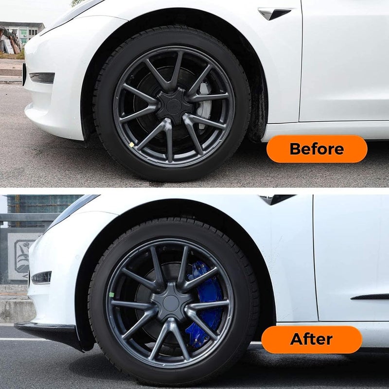 Sorandy Caliper Covers Set of 4 Compatible with Accessories, Brake Caliper Cover Front Rear Aluminum Alloy, Brake Caliper Covers for 2020-2023 19 20in Wheels hub (Blue) - Image 4